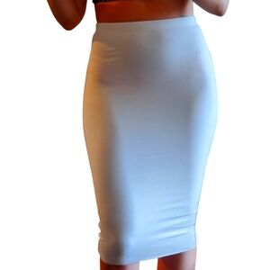 Bailey 44 St. Martin Soft Jersey Knit Bodycon Midi Skirt Size S White New
